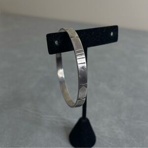 Vintage Mid-Century North African Silver Bangle Bracelet